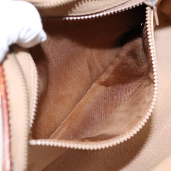 CELINE Macadam Canvas Clutch Bag Pvc Leather Brown Gold - Picture 11 of 16